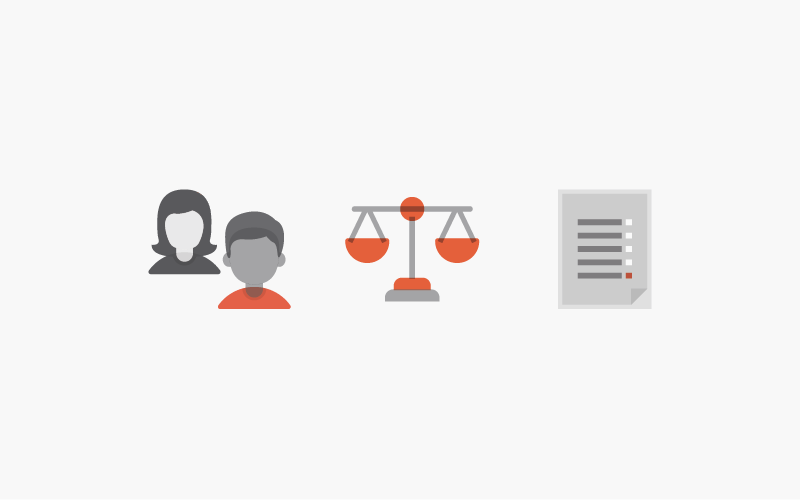 design of some people, a set of scales and a report