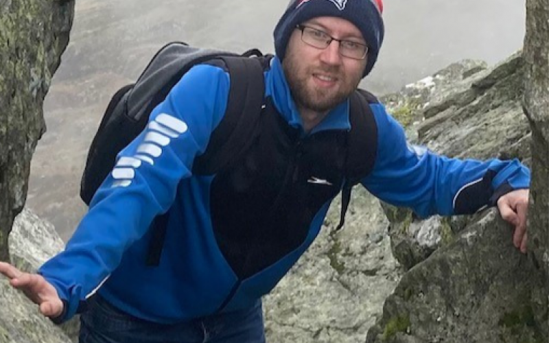 picture of Morgan climbing