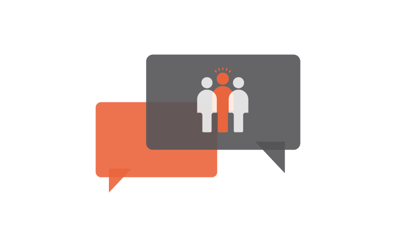 speech bubbles, people talking