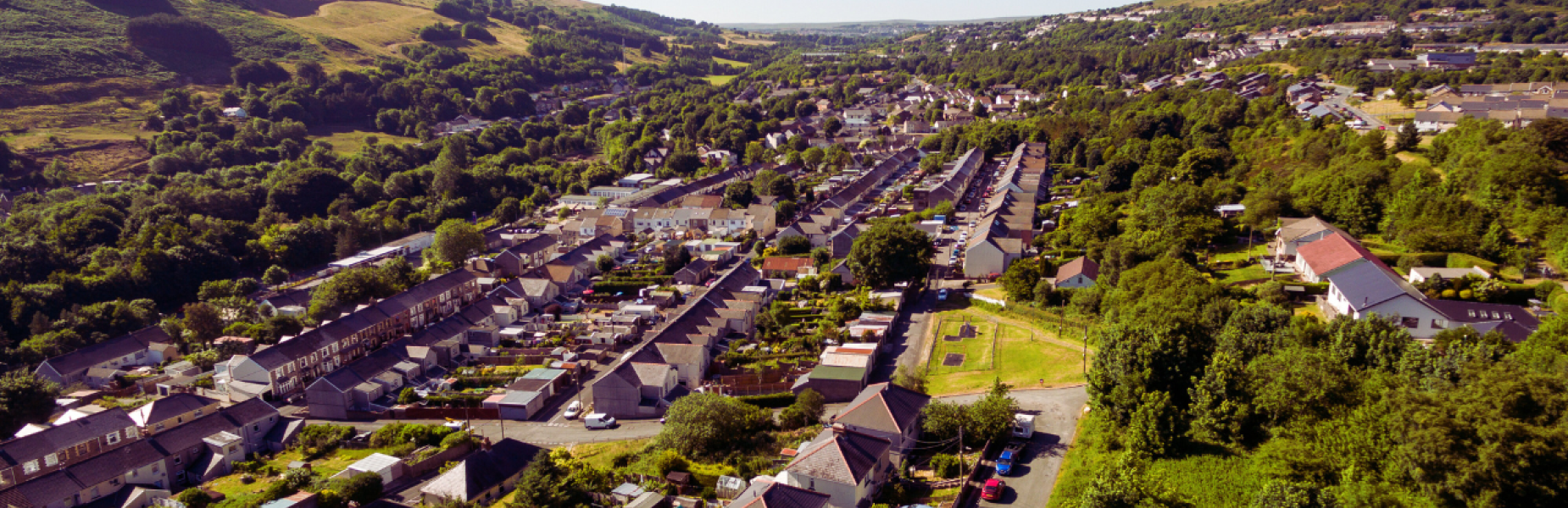 Aerial view of Blaenau Gwent