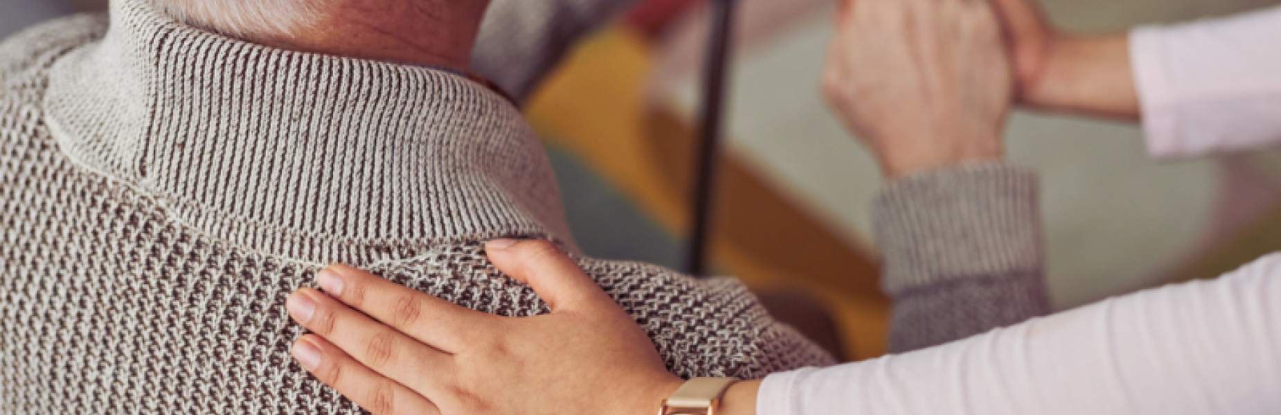 Social worker caring for a senior patient