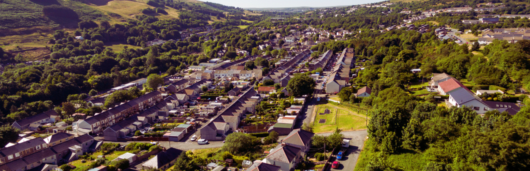 Blaenau Gwent o'r awyr