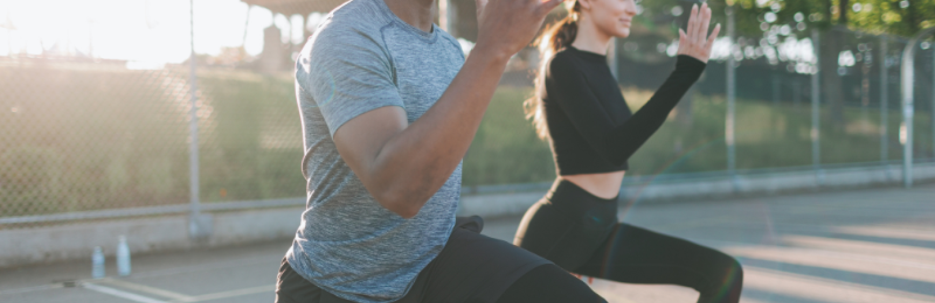 a couple exercising outdoors