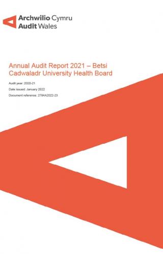 Front cover image of Betsi Cadwaladr University Health Board – Annual Audit Report 2021 